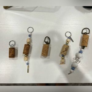 Handmade sustainable cork key chains $5 each for the big ones $3 for the small